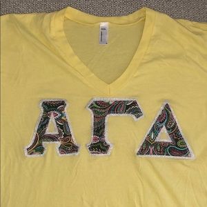 Alpha Gamma Delta Yellow Sorority Tee (Medium)